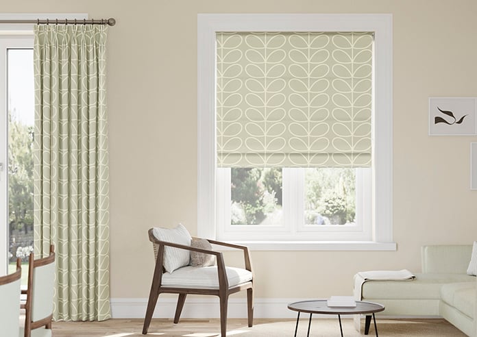 Orla Kiely Jumbo Linear Stem, Pebble - Twist&Fit Roman Blind - Image 3